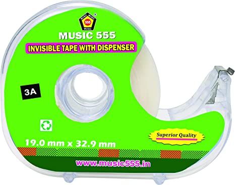 3A Music 555 Invisible Tape With Dispenser 19Mm X 33Mm