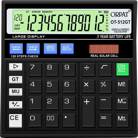 Orpat Ot-512Gt Calculator - Black