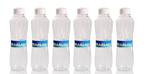 Pearlpet Water Bottle-1 Ltr Transparent - Pk Of 6